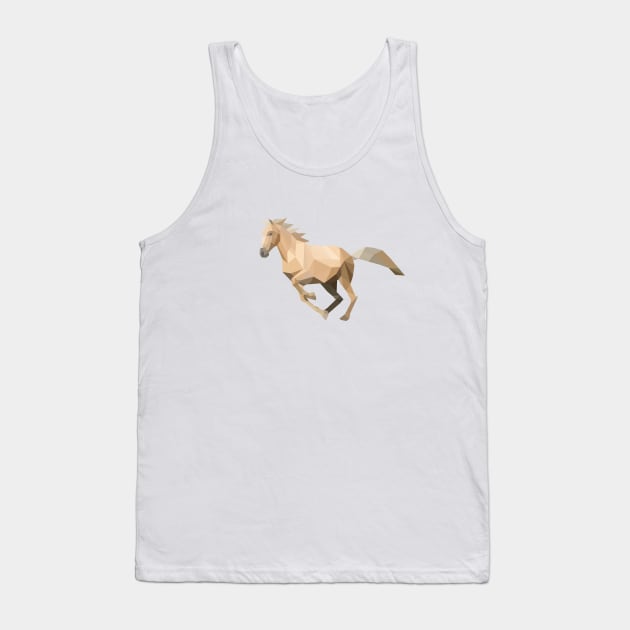 Palomino Low Poly Horse Tank Top by shaldesign